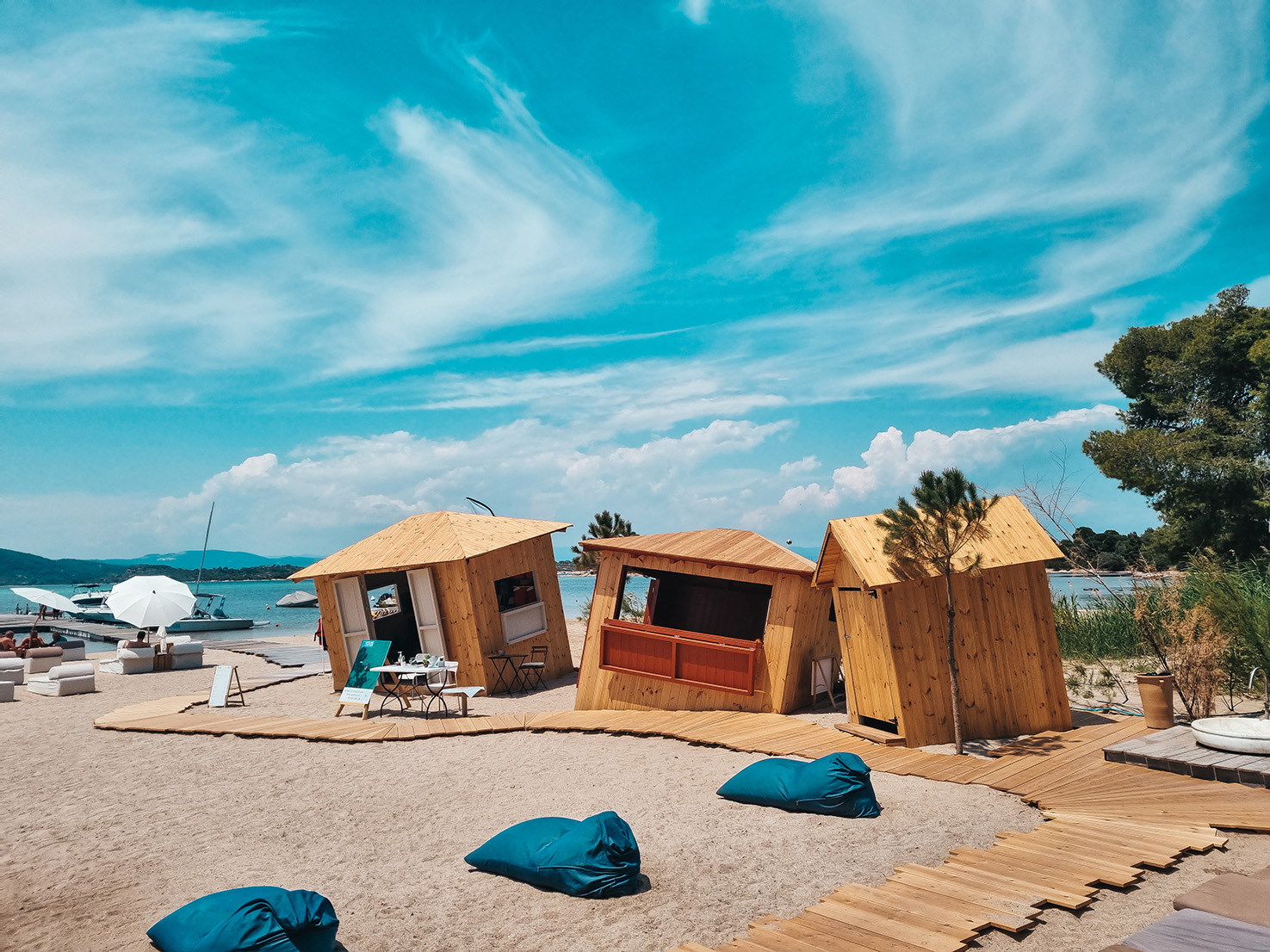 Design of the beach houses of Ekies Resort